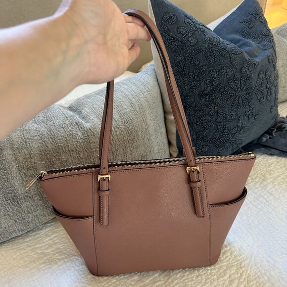 Michael Kors Leather Jet Set East West Top Zip Tote *Non Outlet*  Dusty Rose - Picture 3 of 7